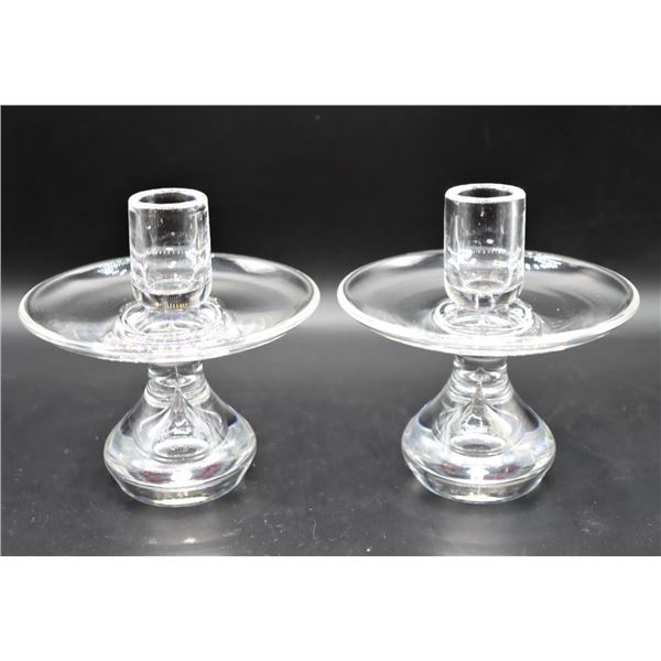 Pair of Steuben Glass 'Tear Drop' Candlesticks