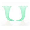 Image 8 : Pr Steuben Green Jade & Alabaster Cornucopia Vases