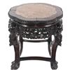 Image 1 : Chinese Wooden Hand Carved Table w Marble Top