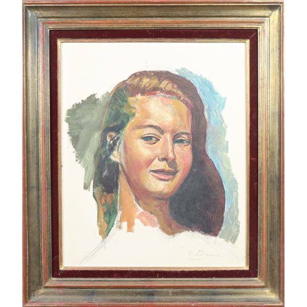 Signed Portrait of a Young Woman