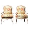 Image 1 : Pair of Hand-Carved Wooden & Upholstered Chairs