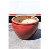 Image 3 : Red Glazed Ceramic Planter w Tree/Plant
