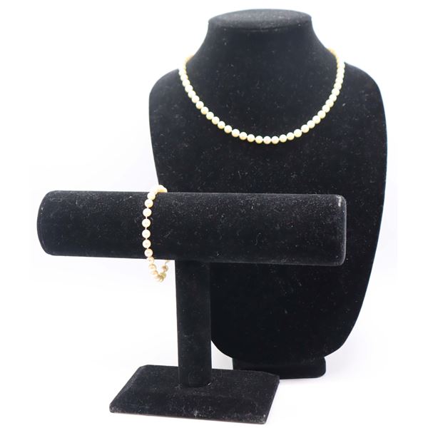 Pearl Necklace and Bracelet