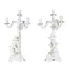 Pair German Dresden White Porcelain Candelabras
