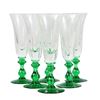 Image 1 : (6) Hand-blown Fluted Goblets