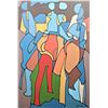 Image 2 : Signed Acrylic on Canvas, "Elephants & Women"