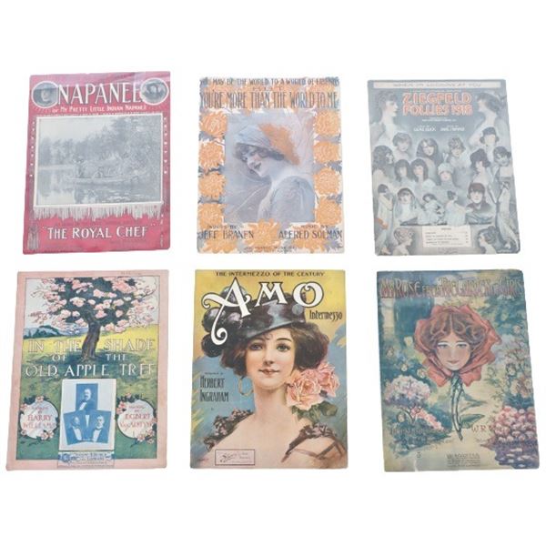 (6)Collection Vintage & Antique Piano Music Sheets