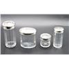 Image 2 : (4) Sterling Silver Top Glass Containers