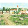 Image 2 : 20th C Country Village Landscape, Amer,Signed, O/C