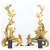 Image 9 : Pair of Antique French Gilt Bronze Chenets