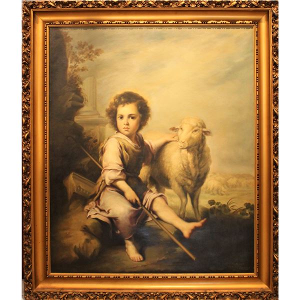 After Murillo, "El Divino Pastor", O/C