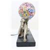 Image 5 : Art Deco Figural Lamp w. Millefiori Shade