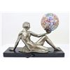 Image 7 : Art Deco Figural Lamp w. Millefiori Shade