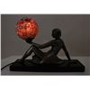 Image 8 : Art Deco Figural Lamp w. Millefiori Shade