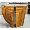 Image 2 : Art Deco Wood and Glass Side Tables