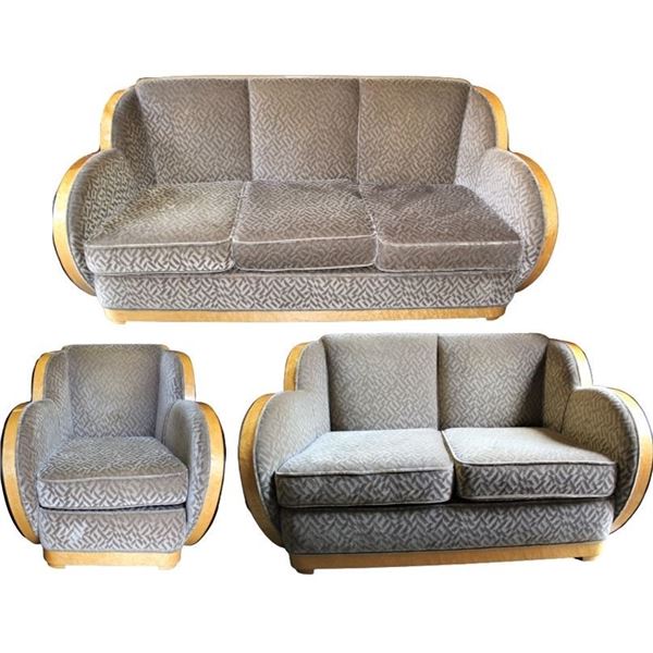 (3) Deco Style Sofa, Love Seat, Chair
