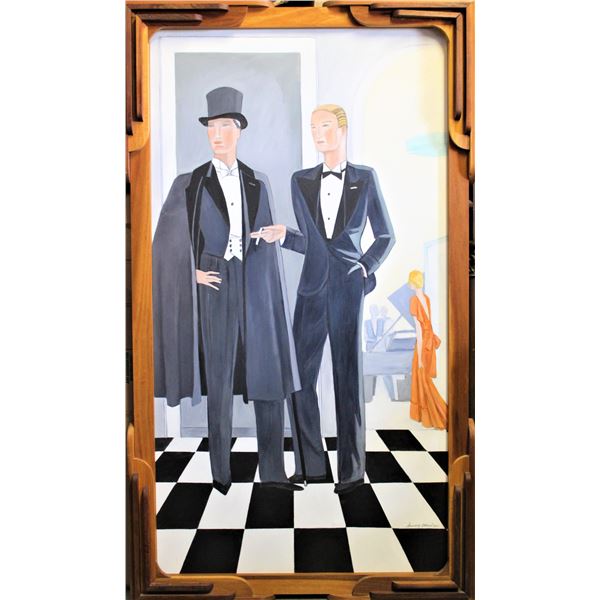 Large Modern Framed Mixed Media