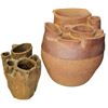 Image 1 : (2) Hand-made Ceramic Jars w. Multiple Openings