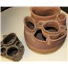 Image 2 : (2) Hand-made Ceramic Jars w. Multiple Openings