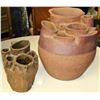 Image 8 : (2) Hand-made Ceramic Jars w. Multiple Openings