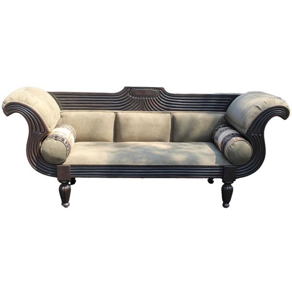 Reeded Open Armed Regency Style Sofa