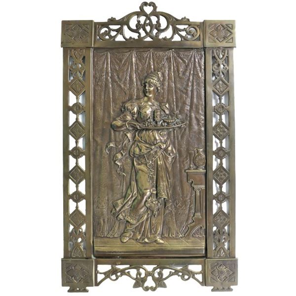 Continental Bronze Wall Hanging, Serving Maiden