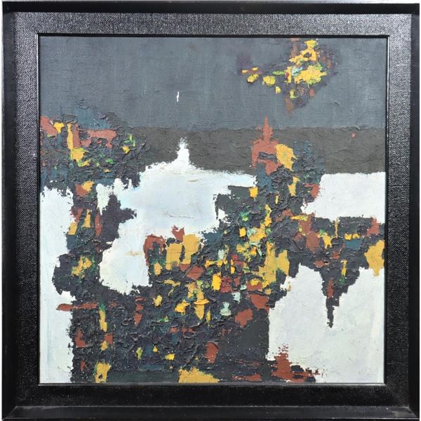 Mid-Century Modern Abstract Oil on Canvas