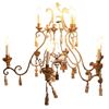 Image 1 : French 20th C. Chandelier of Gilt Metal & Wood