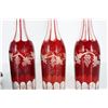 Image 10 : Bohemian Cranberry Etched Decanter Set