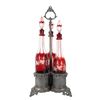 Image 1 : Bohemian Cranberry Etched Decanter Set