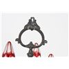 Image 2 : Bohemian Cranberry Etched Decanter Set