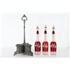 Image 8 : Bohemian Cranberry Etched Decanter Set