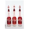 Image 9 : Bohemian Cranberry Etched Decanter Set