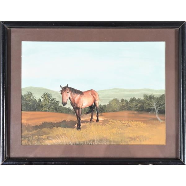 20th C. Signed Painting of a Horse