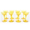 Image 1 : Set of (8) Bristol Yellow Engraved Wine Glasses