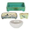 Image 1 : Asian Crackleware and Green Planter