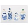 Image 2 : Group of 4 Chinese Blue/White Snuff Bottles
