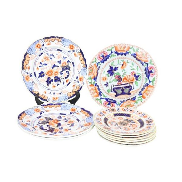 (10) Collection of English Ironstone Imari Plates