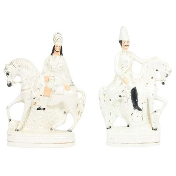(2) English Staffordshire Figures on Horseback