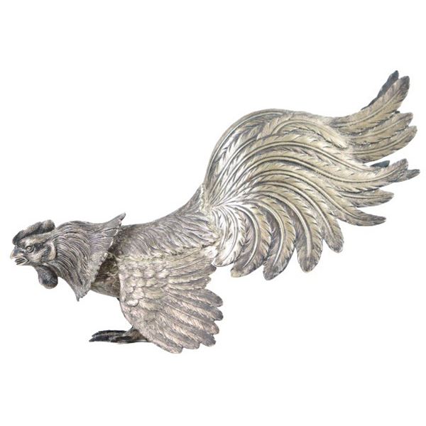 Mixed Metal Rooster Sculpture
