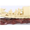 Image 3 : Chinese Carved Bone Ship on Base
