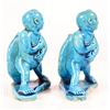 Image 8 : Pair of Chinese Blue Glazed Figures