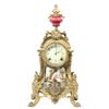 Image 1 : French Gilt Bronze Clock, Porcelain Plaque