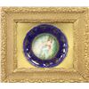 Image 1 : Bavarian Cobalt Blue Porcelain Plate, Framed