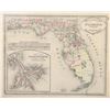 Image 2 : Hand Colored Lithograph Map, Florida
