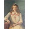 Image 2 : Portrait of Young Girl, Signed, Oil on Canvas