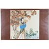 Image 1 : Woodblock Print, Asian Maiden in Autumnal Setting