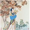 Image 2 : Woodblock Print, Asian Maiden in Autumnal Setting