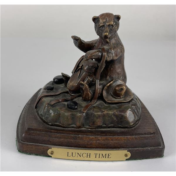 Lunch Time Montana Grizzly Bear Bronze