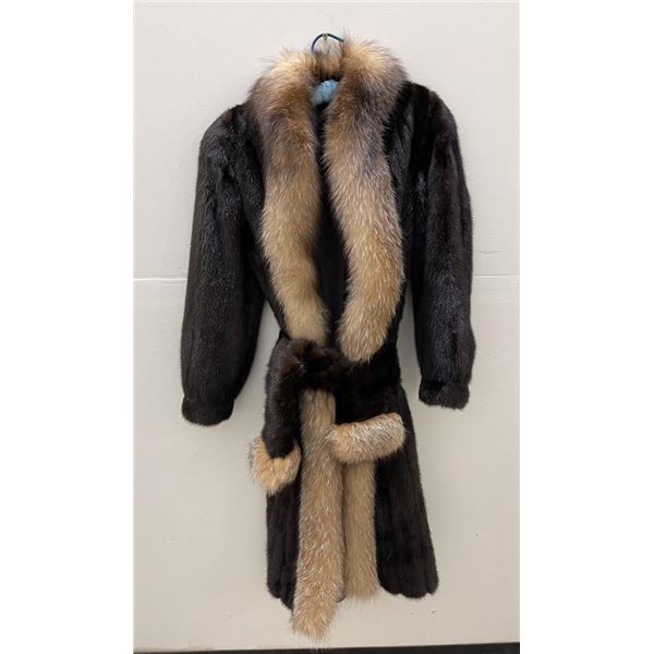 Magnificent Black Mink and Lynx Fur Coat